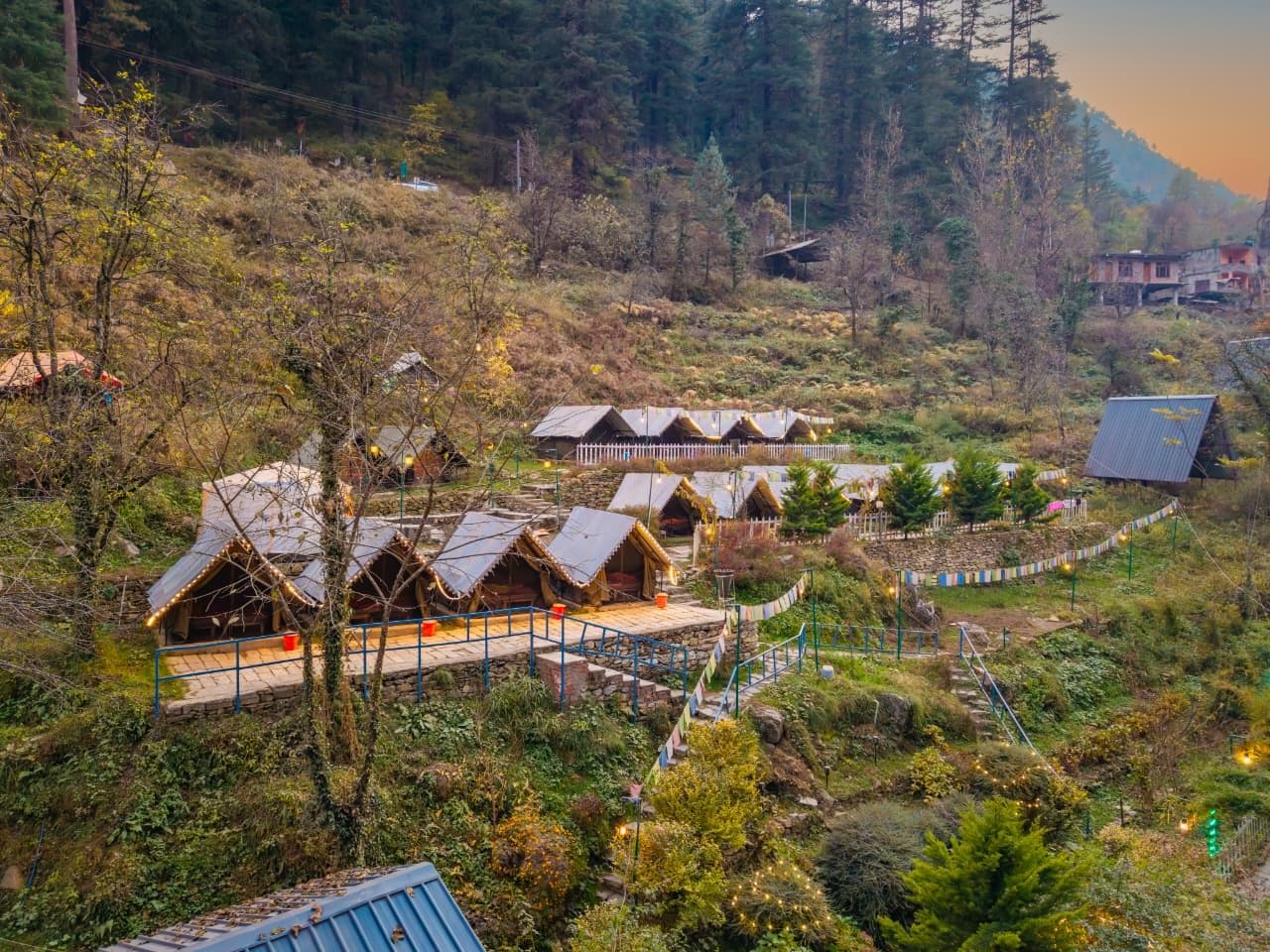 Kasol riverside camping by the Parvati Valley, Himachal Pradesh